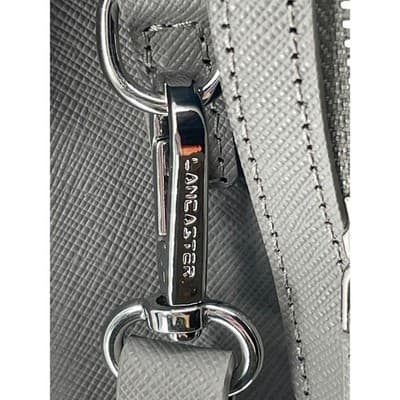 Lancaster Paris Colorblock Saffiano Leather Structured Satchel Bag grey burgundy - Thumbnail 7