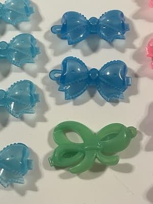 Vintage Lot Girl’s Hair Clip Bows Barrettes Translucent Colorful 80’s 90’s Y2K - Thumbnail 5