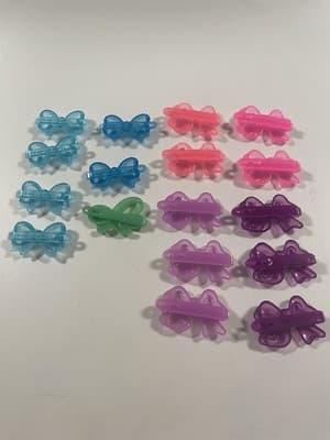 Vintage Lot Girl’s Hair Clip Bows Barrettes Translucent Colorful 80’s 90’s Y2K - Thumbnail 11