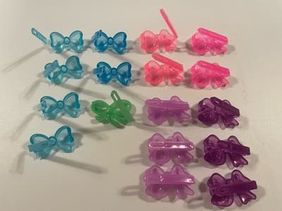 Vintage Lot Girl’s Hair Clip Bows Barrettes Translucent Colorful 80’s 90’s Y2K - Thumbnail 13