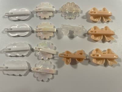 Vintage Lot Hair Clip Butterfly Flower Bows White Iridescent Holo 80s 90s Y2K - Thumbnail 6