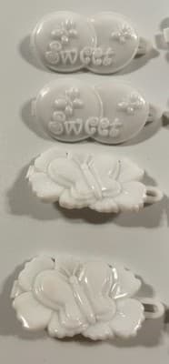 Vintage Lot Hair Clip Butterfly Flower Bows White Iridescent Holo 80s 90s Y2K - Thumbnail 2