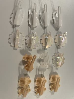 Vintage Lot Hair Clip Butterfly Flower Bows White Iridescent Holo 80s 90s Y2K - Thumbnail 7