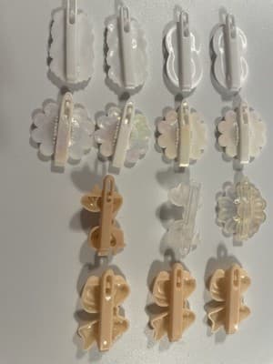 Vintage Lot Hair Clip Butterfly Flower Bows White Iridescent Holo 80s 90s Y2K - Thumbnail 5