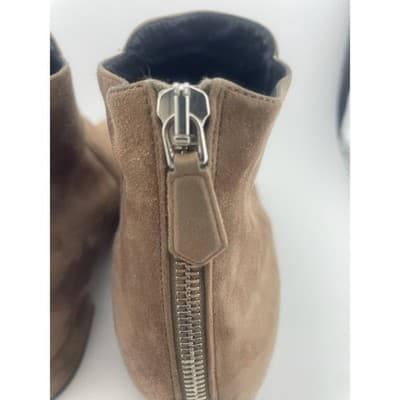 Prada Taupe Suede Ankle Booties Brown Boots Low heel size 39 8.5 women's EUC - Thumbnail 20