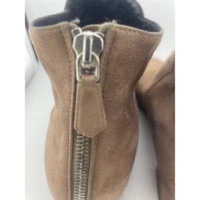Prada Taupe Suede Ankle Booties Brown Boots Low heel size 39 8.5 women's EUC - Thumbnail 21