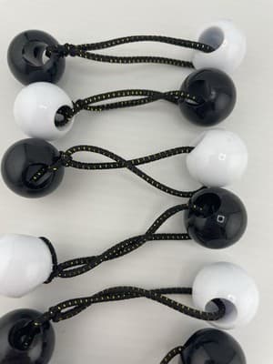 Vintage Lot Girl’s Knocker Ball Hair Tie Pony Holders Accessories Black/white - Thumbnail 3