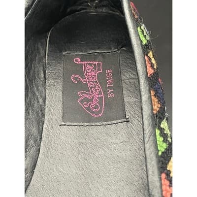 By Paige Embroidered Wool Ballet Flats Leather Trim Rainbow Needlepoint Shoe 8.5 - Thumbnail 8