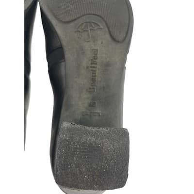BeautiFeel Ashley Black Leather Comfort Pumps sz 40 9 Block Heel Made in Israel - Thumbnail 12