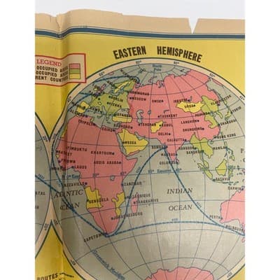 1943 WWII Color Map Pacific Theater "Beating Back to Tokyo" World Maps Newspaper - Thumbnail 12