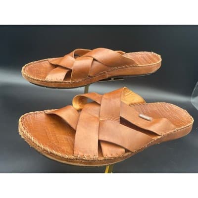 Pikolinos Tarifa Leather Slide Sandals Brown Criss Cross Men's EU 44 US 11 - Thumbnail 4