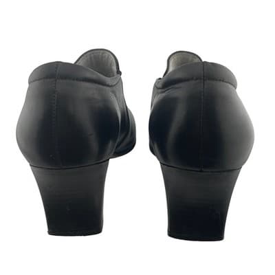 BeautiFeel Ashley Black Leather Comfort Pumps sz 40 9 Block Heel Made in Israel - Thumbnail 8