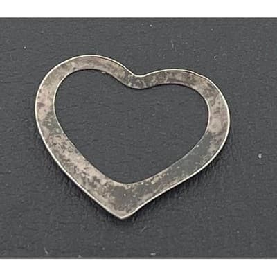Sterling Silver Heart Pendant Slides Open Heart Layering Charms sorority sisters - Thumbnail 9