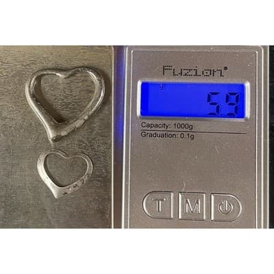 Sterling Silver Heart Pendant Slides Open Heart Layering Charms sorority sisters - Thumbnail 11