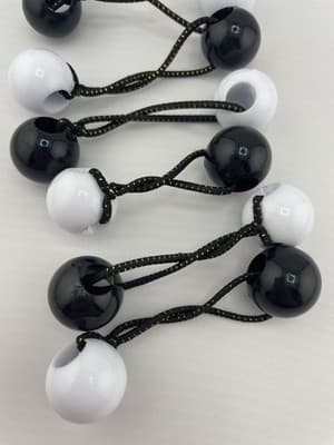 Vintage Lot Girl’s Knocker Ball Hair Tie Pony Holders Accessories Black/white - Thumbnail 2