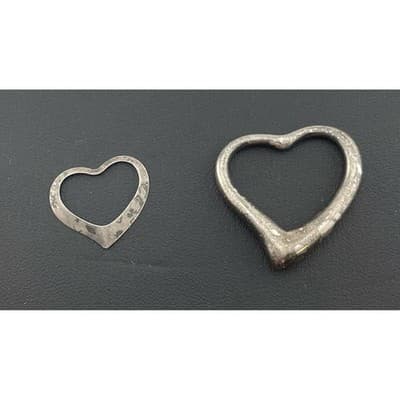 Sterling Silver Heart Pendant Slides Open Heart Layering Charms sorority sisters - Thumbnail 2