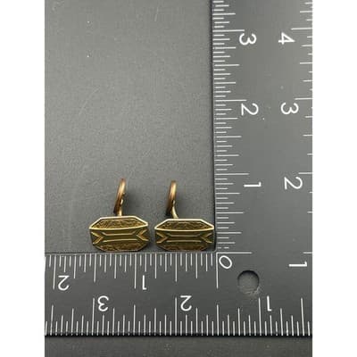 Gold Filled Art Deco Cufflinks Two Tone Etched Engine Turn Geometric Swivel Back - Thumbnail 7