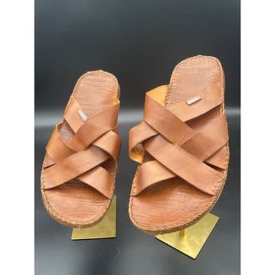 Pikolinos Tarifa Leather Slide Sandals Brown Criss Cross Men's EU 44 US 11 - Thumbnail 2