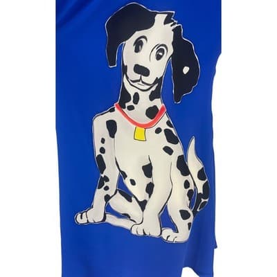 Vintage Yolanda Lorente Silk Dalmatian Dress Cobalt Blue Artwear Scarf 80s 90s - Thumbnail 6