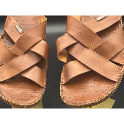 Pikolinos Tarifa Leather Slide Sandals Brown Criss Cross Men's EU 44 US 11 - Thumbnail 3