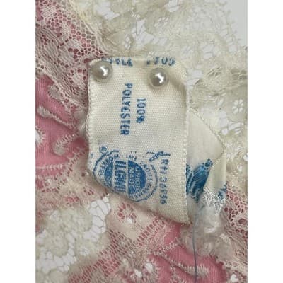 Vintage Eve Stillman Pink Lace Embroidered Hostess Nightgown Cottage Maxi Dress - Thumbnail 9