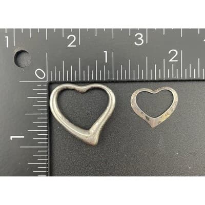 Sterling Silver Heart Pendant Slides Open Heart Layering Charms sorority sisters - Thumbnail 10