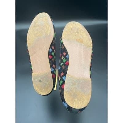 By Paige Embroidered Wool Ballet Flats Leather Trim Rainbow Needlepoint Shoe 8.5 - Thumbnail 10