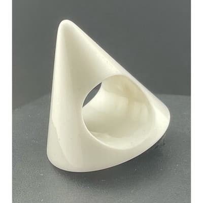 Karl Lagerfeld Sobral White Cone Bracelet & Ring Set Avant Garde Runway Jewelry - Thumbnail 5