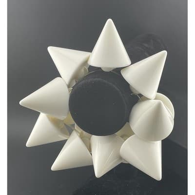 Karl Lagerfeld Sobral White Cone Bracelet & Ring Set Avant Garde Runway Jewelry - Thumbnail 3