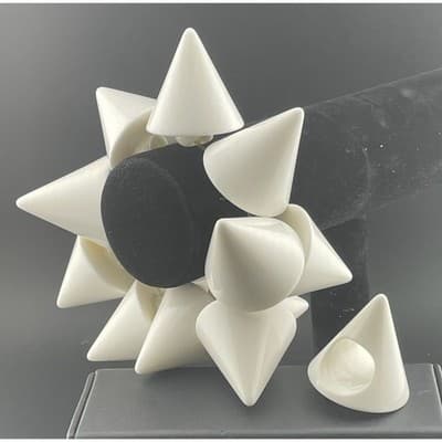 Karl Lagerfeld Sobral White Cone Bracelet & Ring Set Avant Garde Runway Jewelry - Thumbnail 2