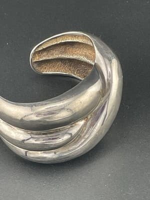 Charles Krypell Vintage Sterling Cuff Bracelet Chunky Small Size Knot Signed - Thumbnail 12