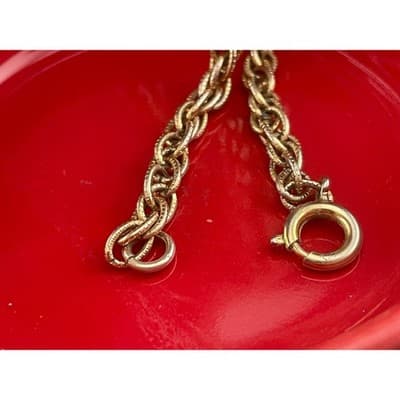 Vintage Crown Trifari Gold Tone Pendant Necklace Leaf Drop Statement 24" - Thumbnail 19