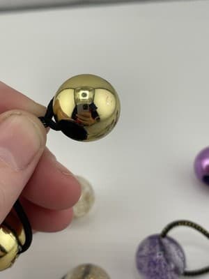 Vintage Lot Girl’s Metallic Glitter Knocker Ball Bobble Twin Hair Tie Ponytail - Thumbnail 5