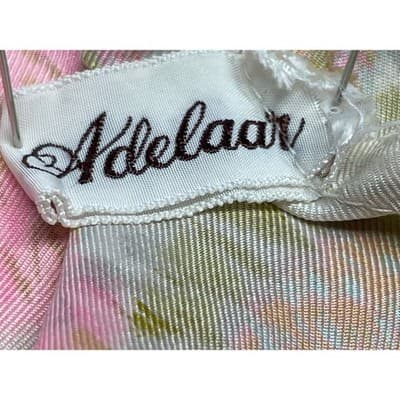 Vintage Adelaar Silk Floral Pussy Bow Blouse 40s 50s Pink Green Romantic Top - Thumbnail 9