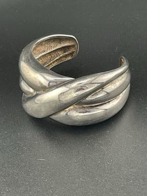 Charles Krypell Vintage Sterling Cuff Bracelet Chunky Small Size Knot Signed - Thumbnail 11