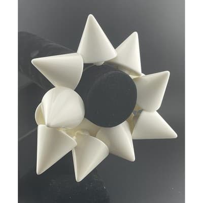 Karl Lagerfeld Sobral White Cone Bracelet & Ring Set Avant Garde Runway Jewelry - Thumbnail 4