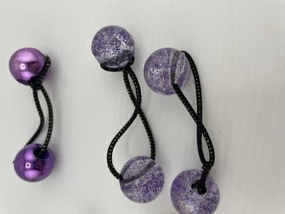 Vintage Lot Girl’s Metallic Glitter Knocker Ball Bobble Twin Hair Tie Ponytail - Thumbnail 2