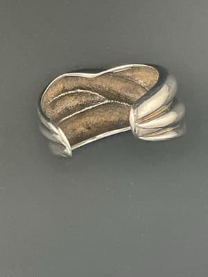 Charles Krypell Vintage Sterling Cuff Bracelet Chunky Small Size Knot Signed - Thumbnail 6