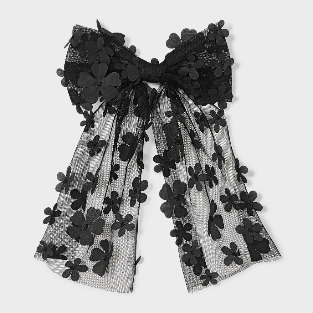 3D Flower Bow Hair Barrette - Wild Fable™ Black - Thumbnail 2