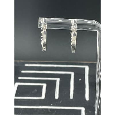 Sterling Silver Garnet Hoop Earrings 925 Marquise Cut Garnets Huggie Hoops - Thumbnail 4
