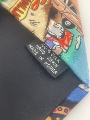 Nicole Miller Silk Novelty Tie Vintage 90s Route 66 Travel Road Trip 1991 USA - Thumbnail 8