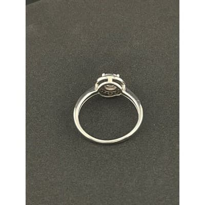 Sterling Silver Halo Solitaire Ring Cubic Zirconia CZ Engagement Style Size 8 - Thumbnail 9