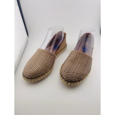 Verbenas taupe woven leather and suede espadrilles Made in Spain sz 37 - Thumbnail 4
