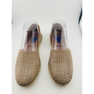 Verbenas taupe woven leather and suede espadrilles Made in Spain sz 37 - Thumbnail 3