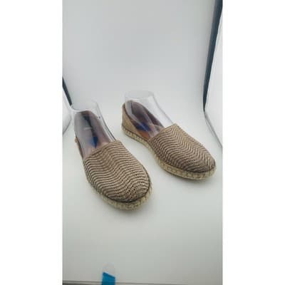Verbenas taupe woven leather and suede espadrilles Made in Spain sz 37 - Thumbnail 5