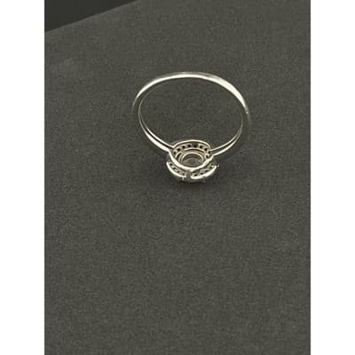 Sterling Silver Halo Solitaire Ring Cubic Zirconia CZ Engagement Style Size 8 - Thumbnail 7