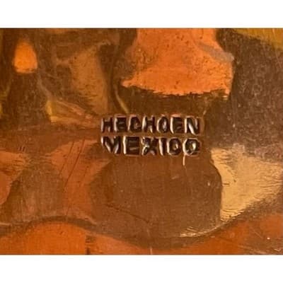 Vintage Mexican Casa Maya Brutalist Mid Century Hinged Cuff Bracelet Mid Century - Thumbnail 9