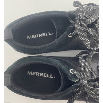 Merrell Mimosa Lena black leather women's comfort sneaker sz 6.5 EUC suede trim - Thumbnail 14