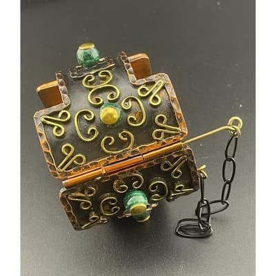Vintage Mexican Casa Maya Brutalist Mid Century Hinged Cuff Bracelet Mid Century - Thumbnail 6