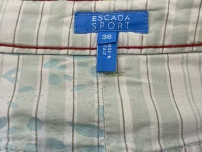 Escada sport Vintage Denim Skirt Blue Sz 36 S Cotton Logo Mini Knee Length - Thumbnail 7